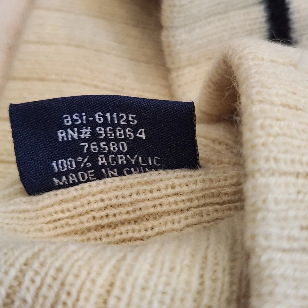 HitWear Michigan State Spartans Beanie Hat Off White Cream Striped Embroidered